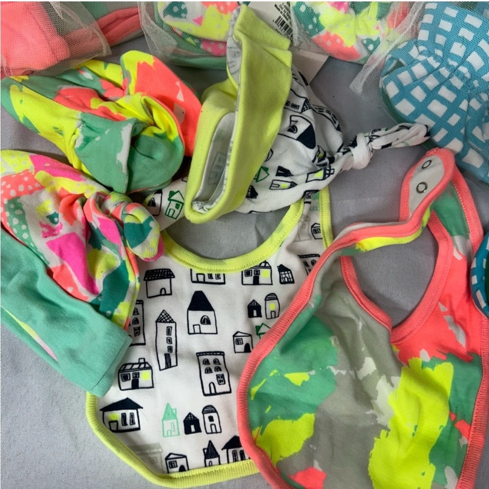Colorful Kids Bib and Hat Set
